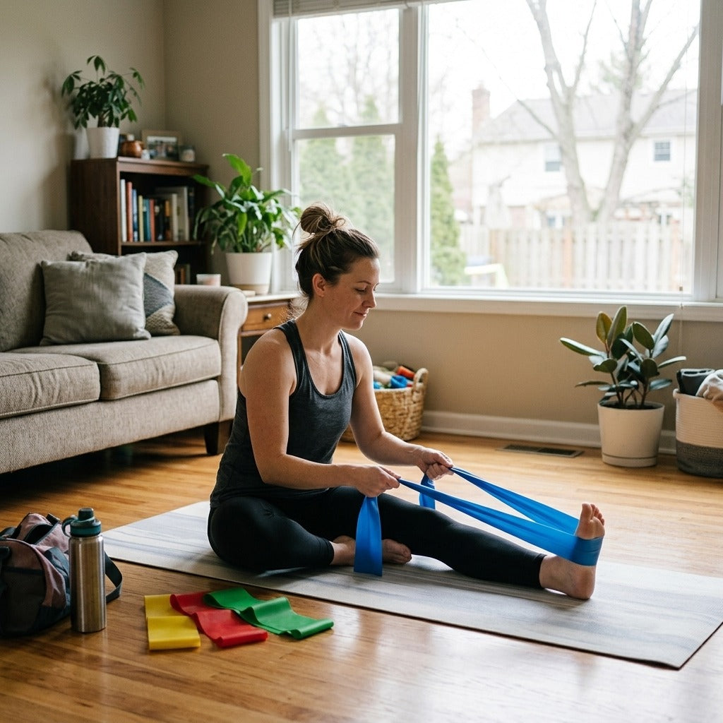 4-Pack Resistance Bands for Fitness, Yoga and Pilates - in everyday life
