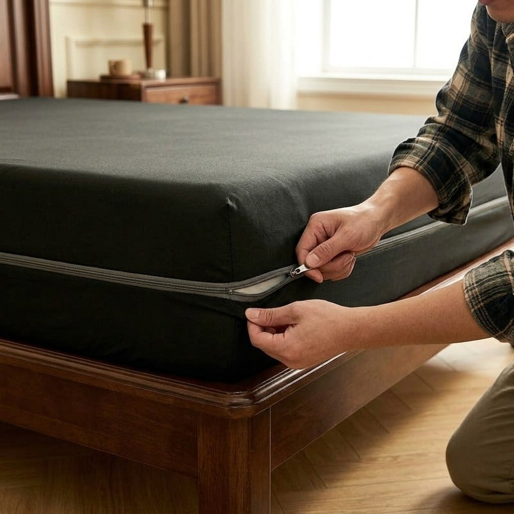 6-Sided Water-Resistant Mattress Protector - in use