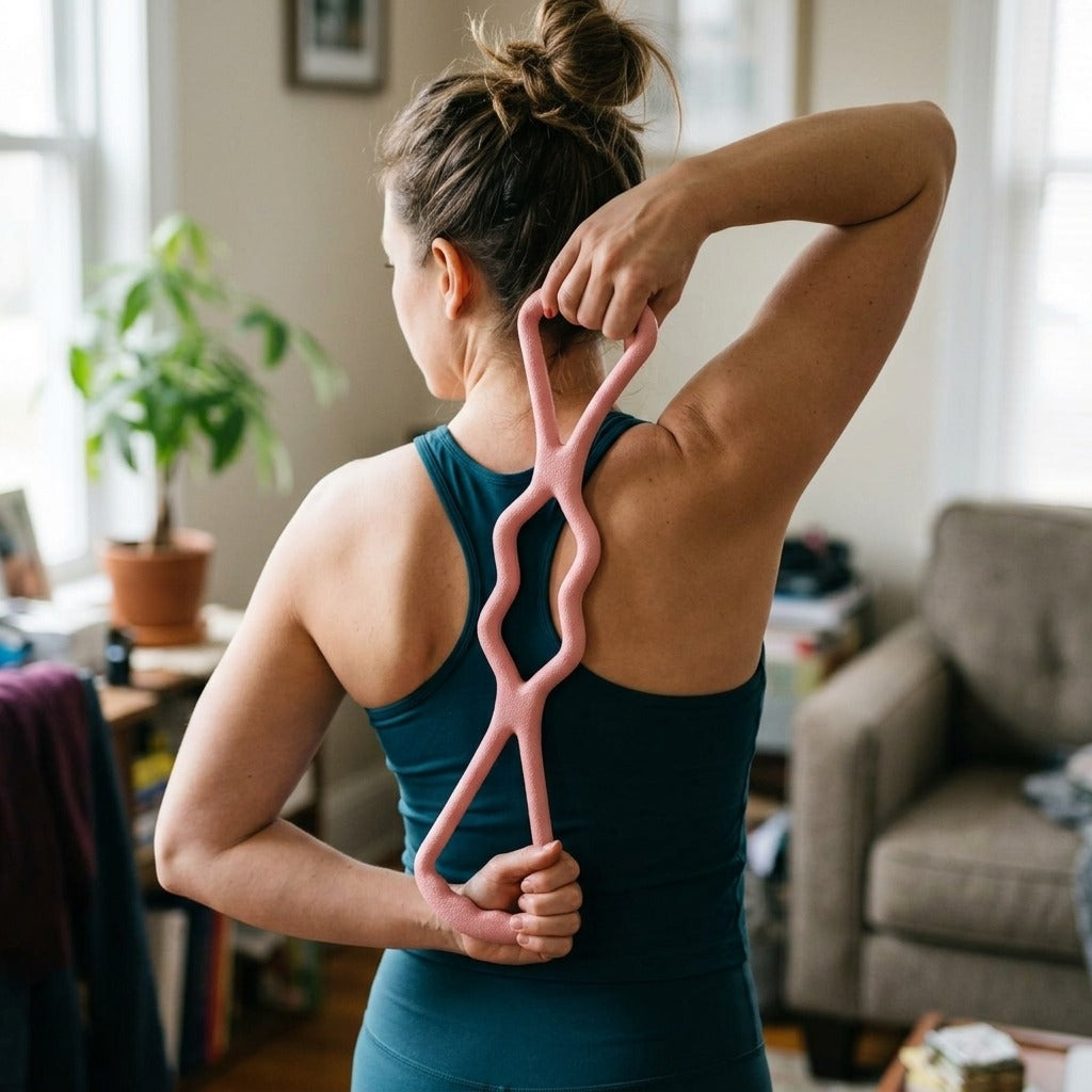 8-Shaped Resistance Band for Stretching - in use