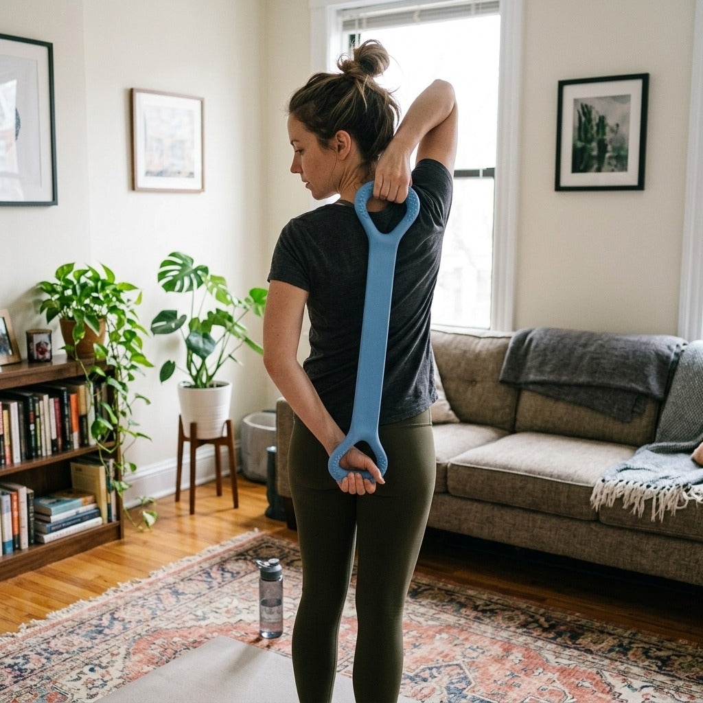 8-Shaped Shoulder and Back Stretch Band - at home