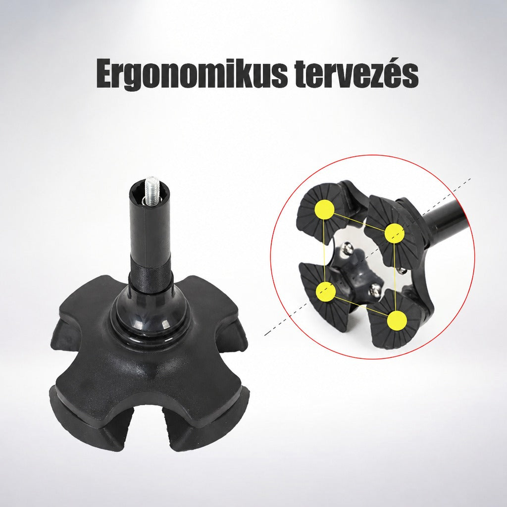 Ergonomikus kialakítású, négypontos gumitalp sétabothoz.