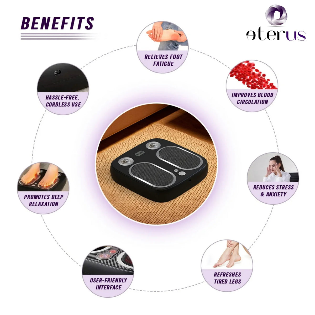 Electric Foot Massager with Mild Heat and Vibration