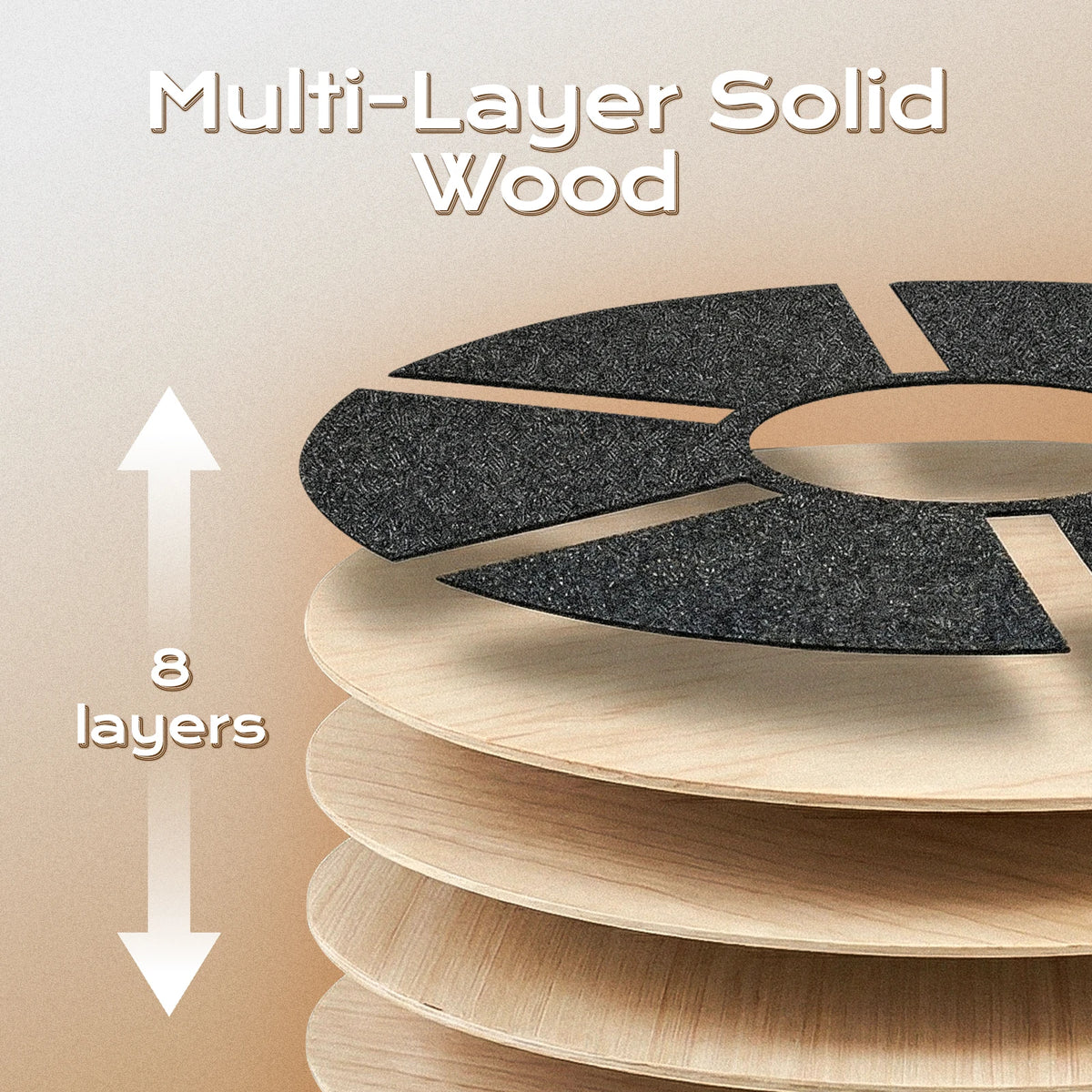 Wooden Balance Board with Rubber Base