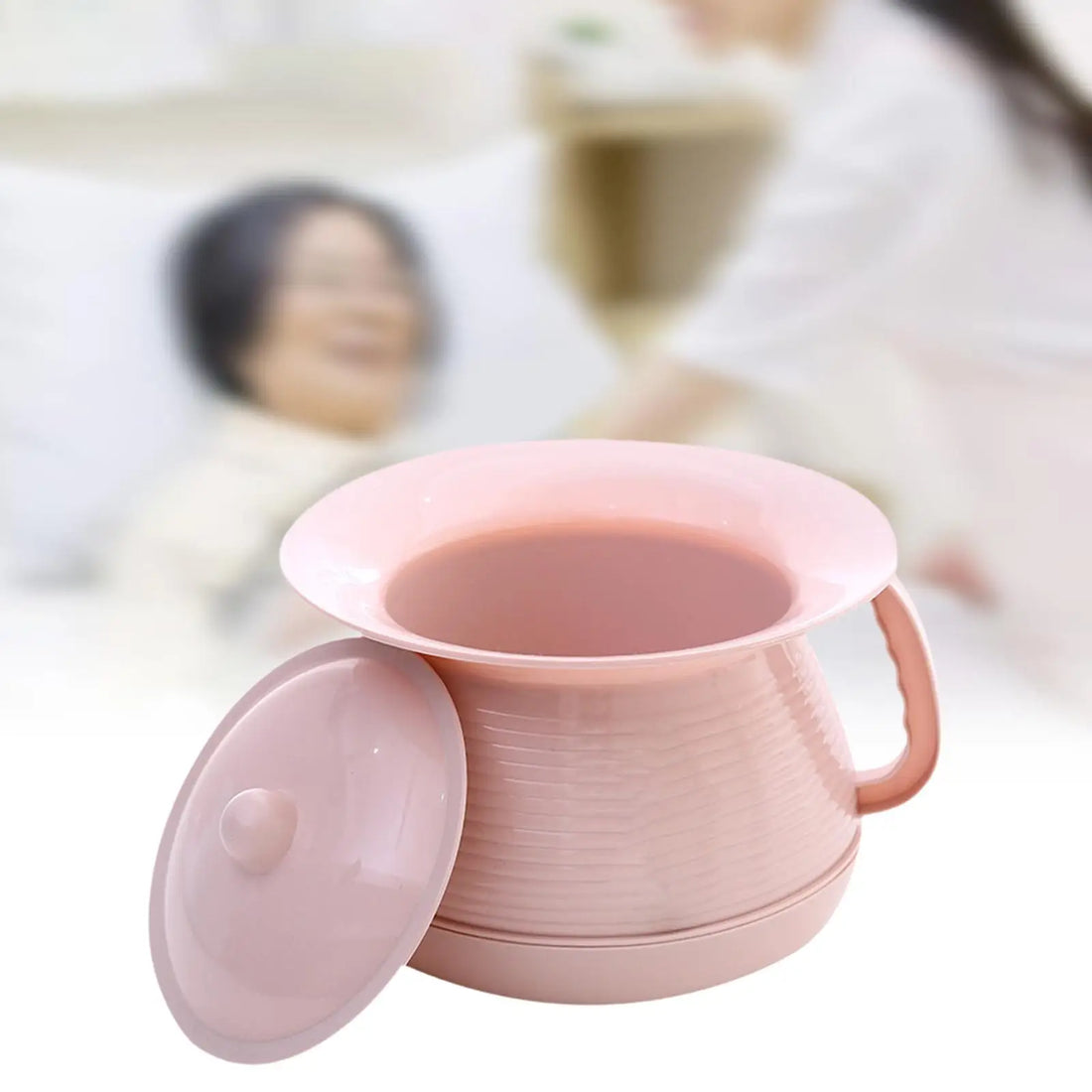 Portable Bedside Urinal with Lid and Handle