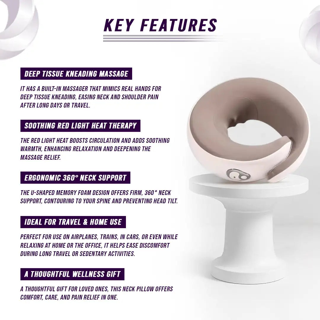 Heated Neck Massager Travel Pillow