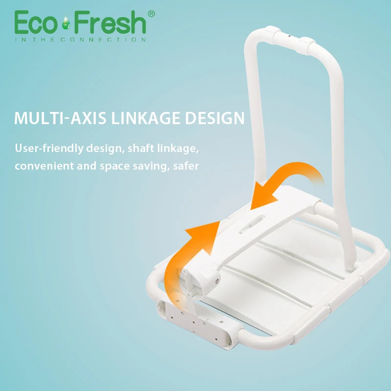 Wall-Mounted Folding Shower Seat with Legs