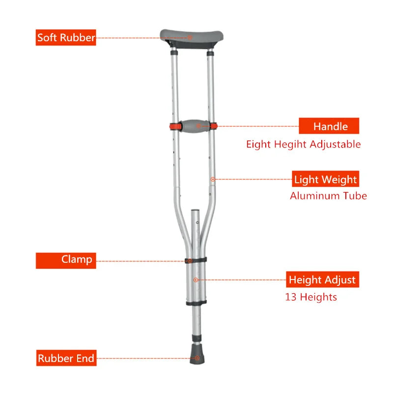 Medwell Foldable Underarm Crutch