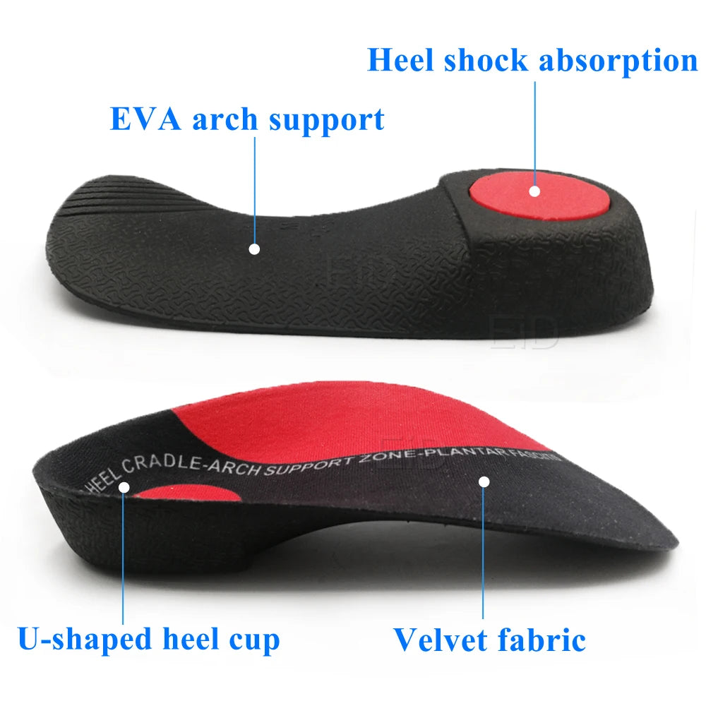 3/4-Length Orthotic Insoles with Arch Support