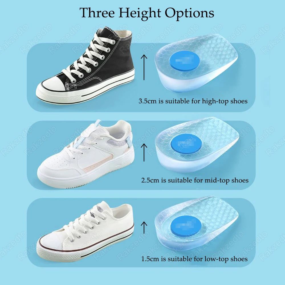 Silicone Height-Increasing Insoles for Shoes