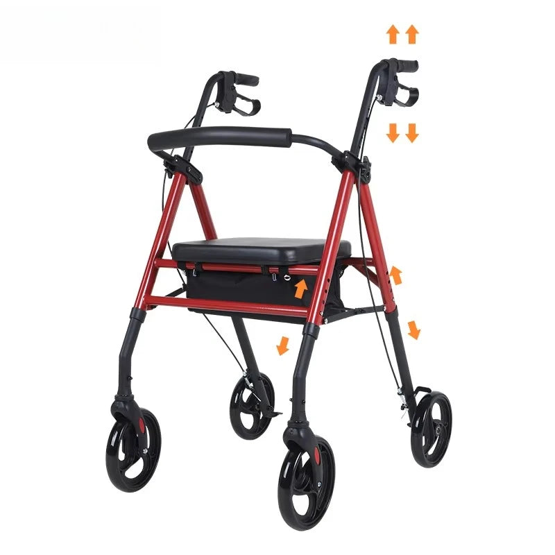 Folding Rollator Walker with Soft Seat
