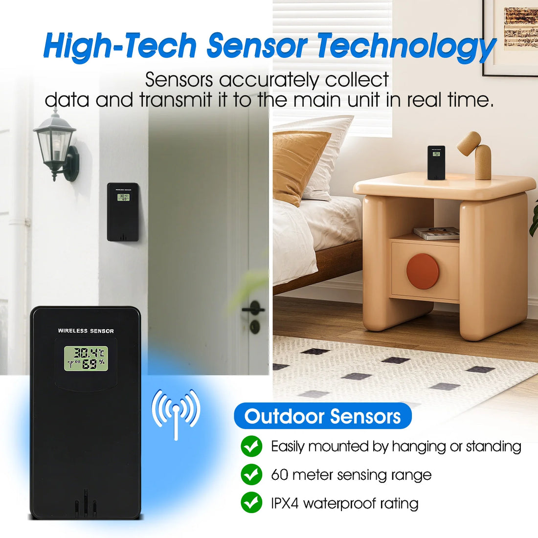 Indoor/Outdoor Weather Station with Clock and Calendar