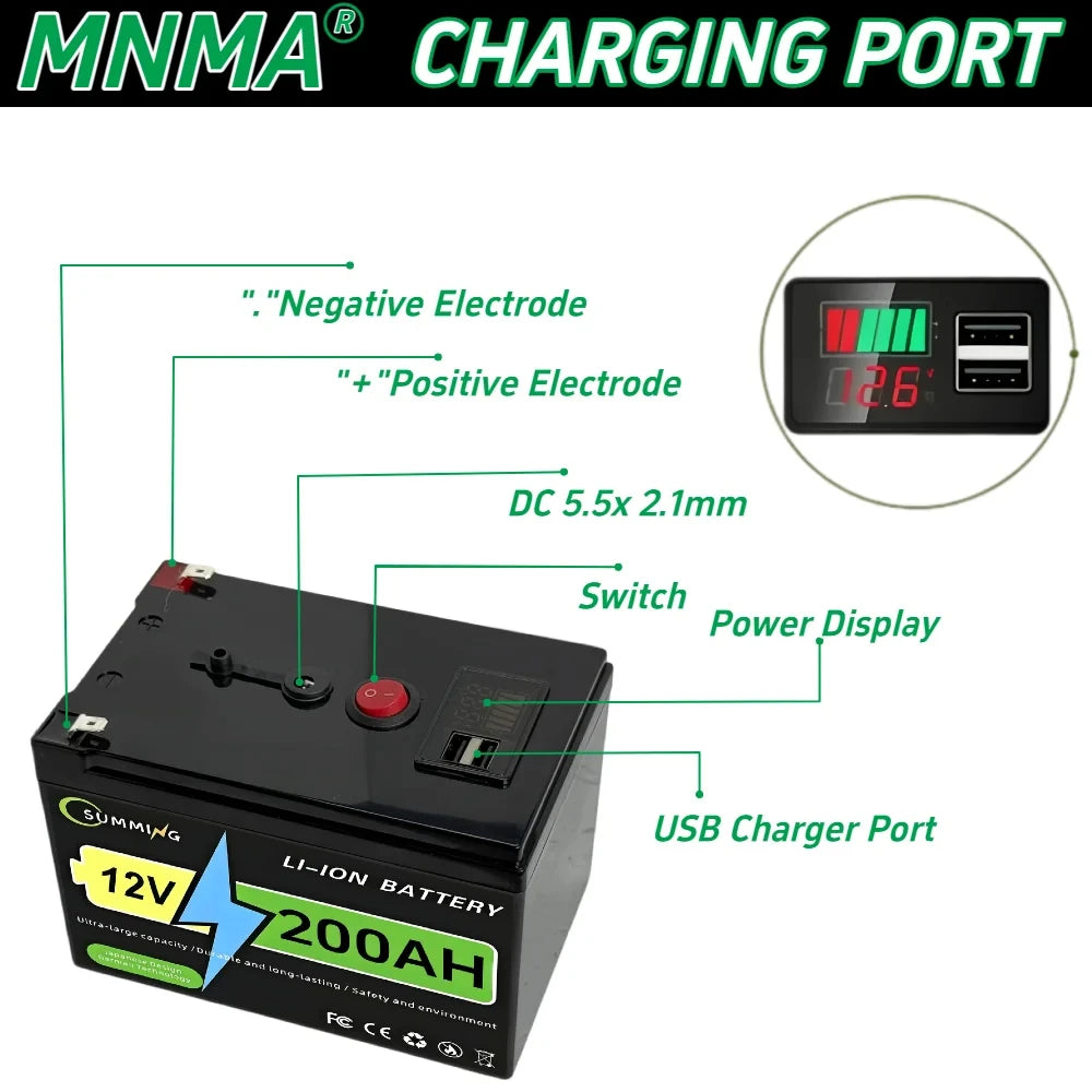 12V 200Ah Lithium Iron Phosphate Wheelchair Battery