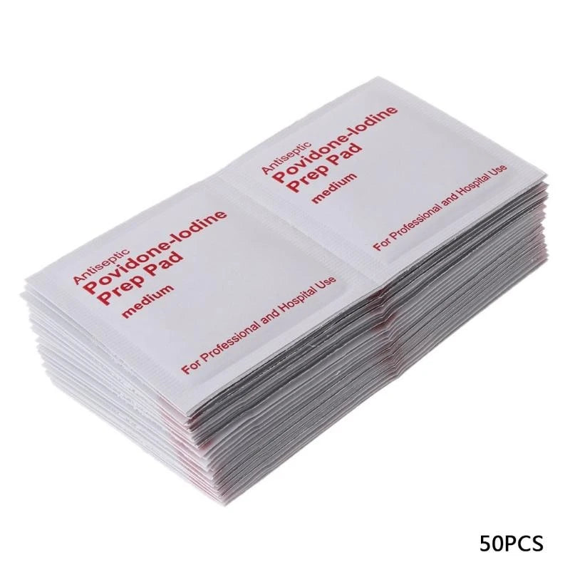 5 × 5 cm Iodine Wipes, 50 Pack
