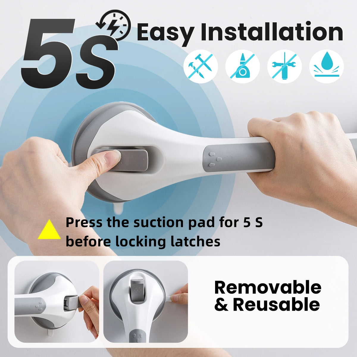 Medwell Suction Cup Shower Grab Bar