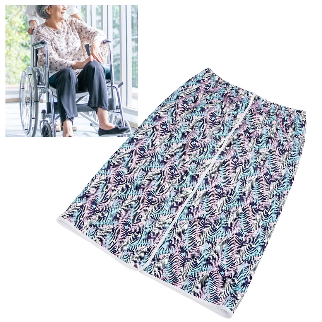 Washable Waterproof Adult Diaper Skirt, XXL–XXXL