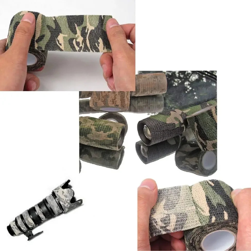 Camouflage Self-Adhesive Cohesive Wraps, 6 or 12 Rolls