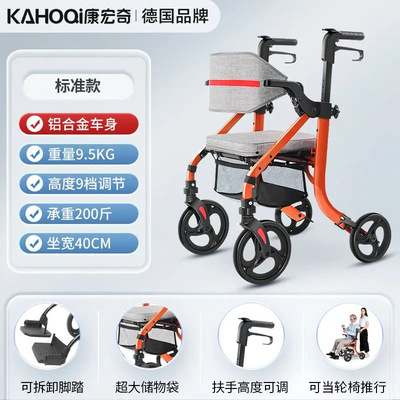 Foldable Hand-Push Assisted Walking Aid