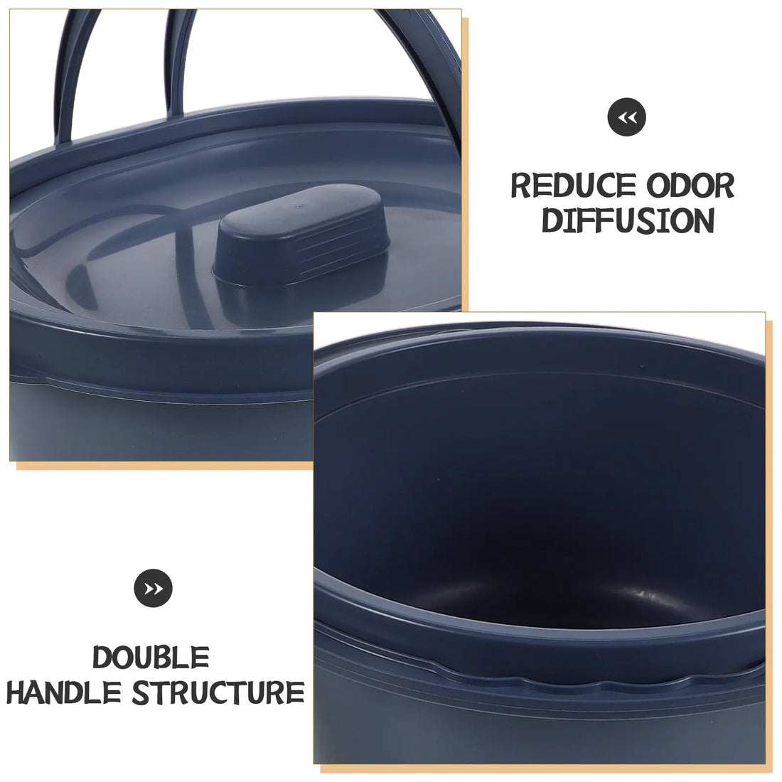 Bedside Commode Bucket with Lid and Handles