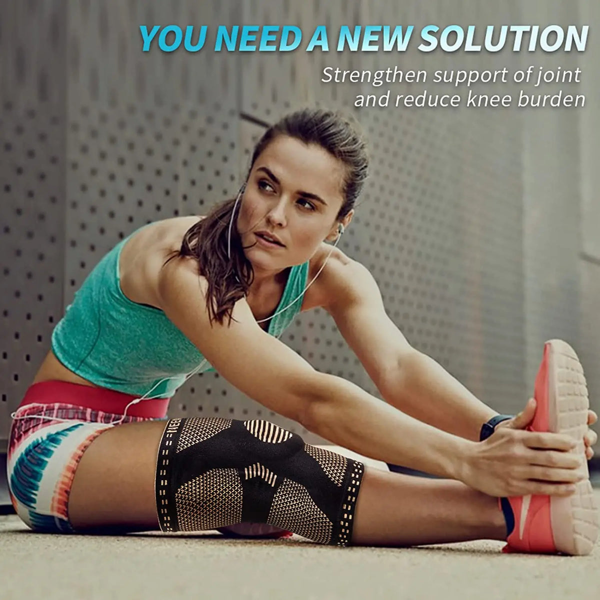Knee Brace with Patella Gel Pad and Side Stabilizers