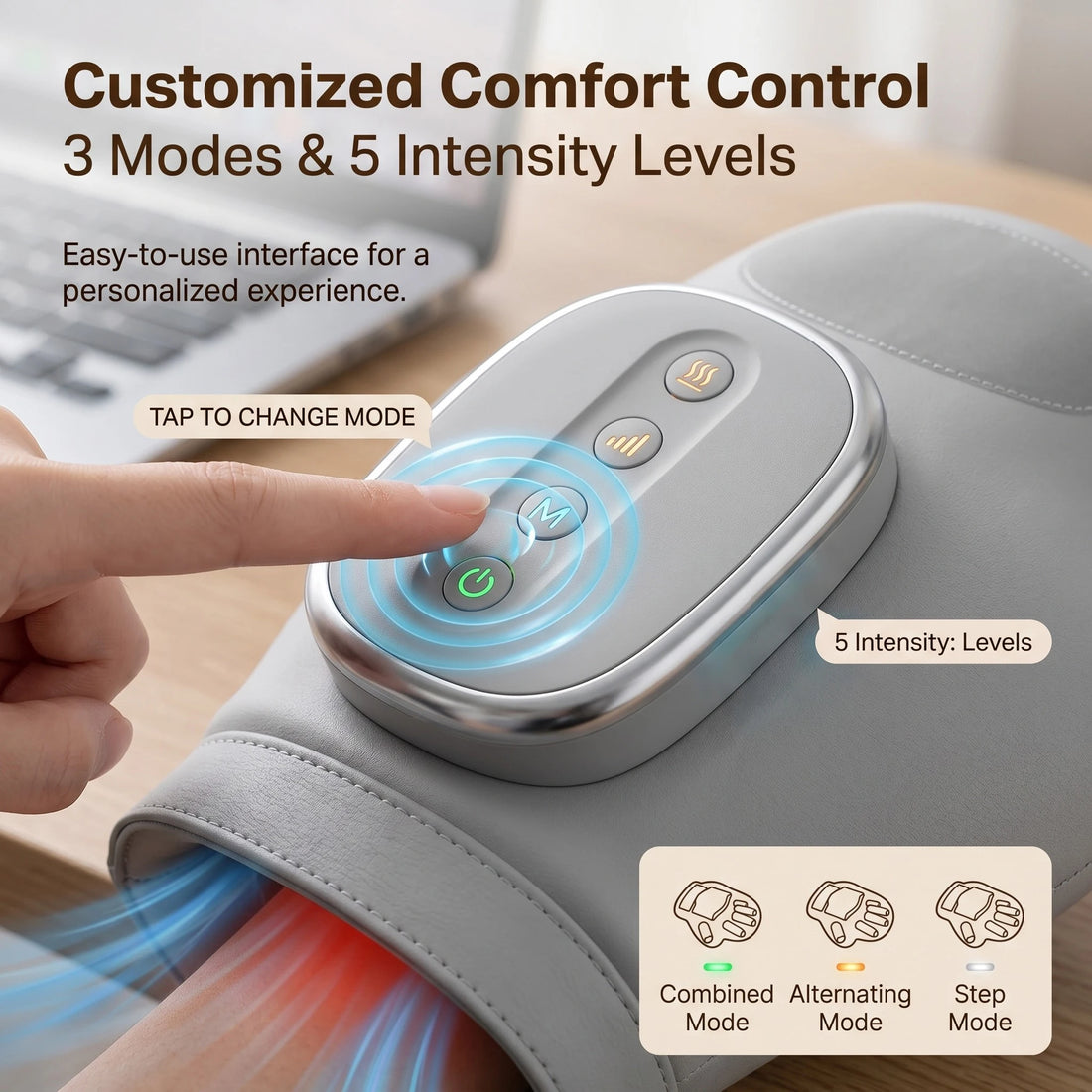 Electric Hand Massager with Airbag Compression and Vibration