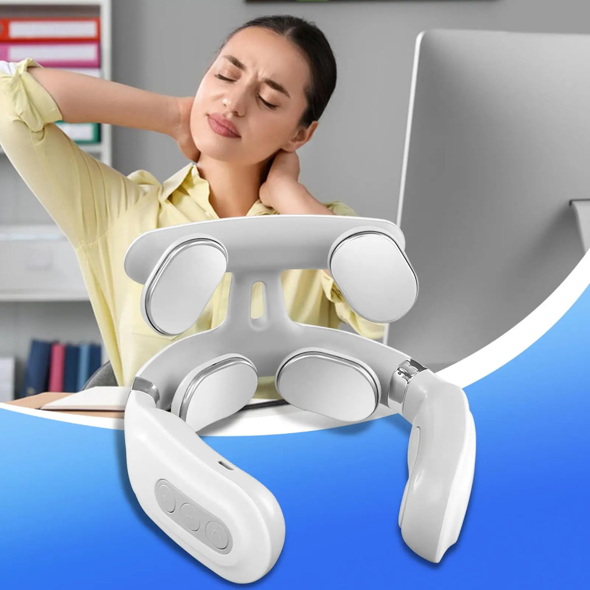 4-Head Neck Massager, USB Rechargeable with Heat