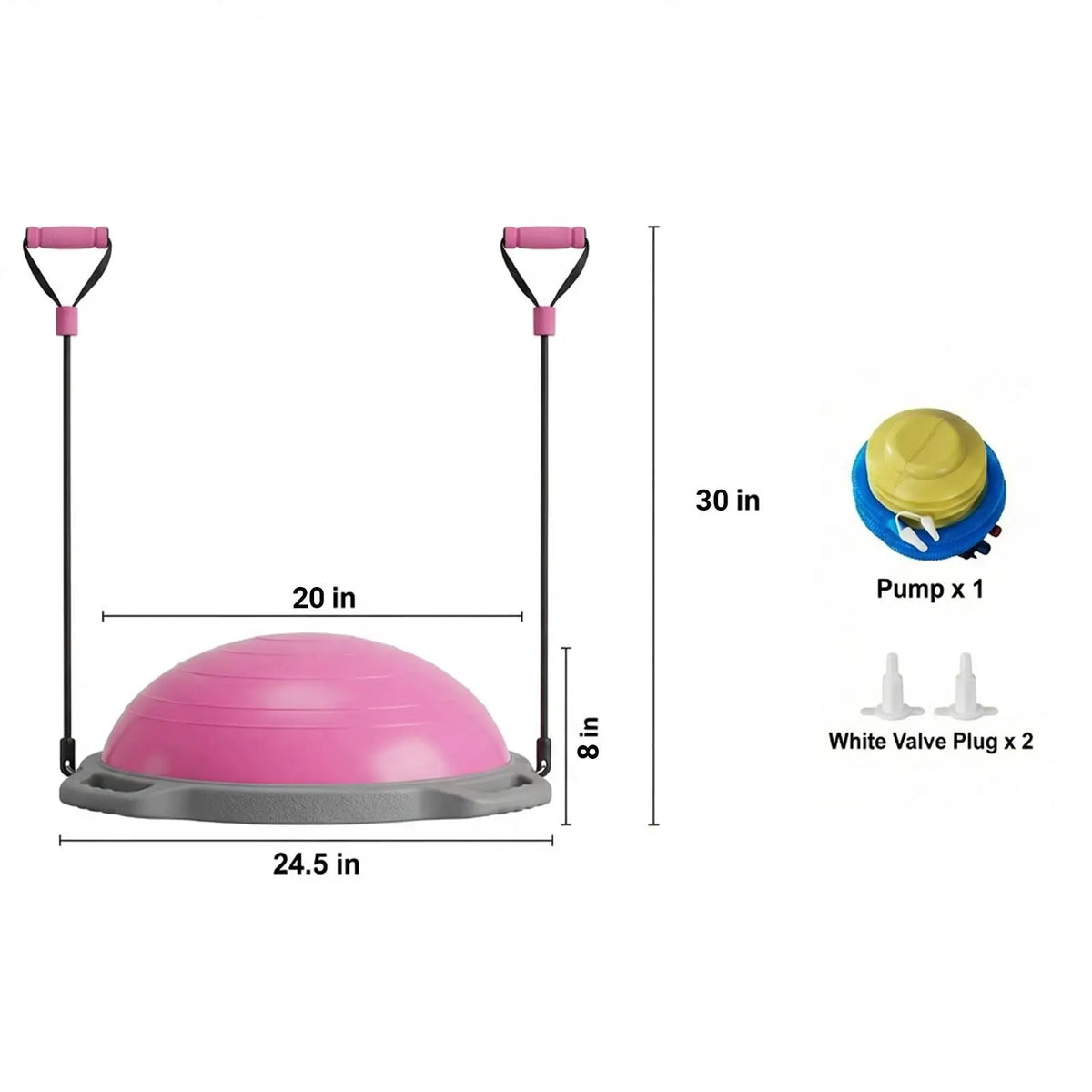26-Inch Inflatable Half Balance Ball with Pump