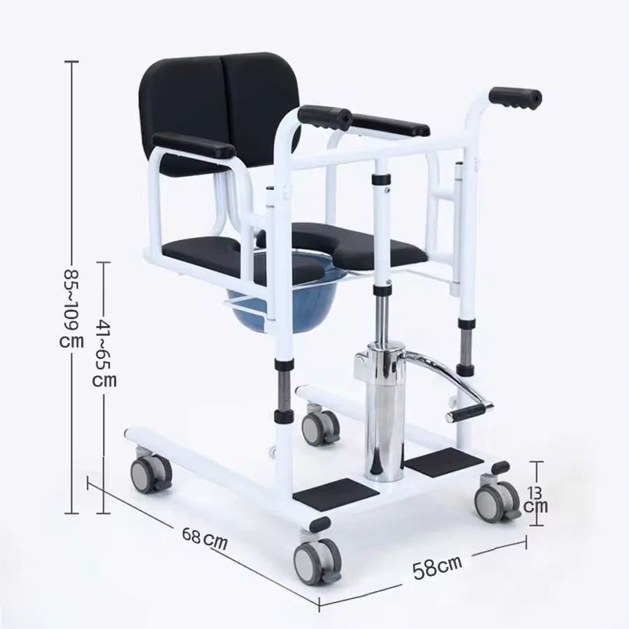 Manual Hydraulic Transfer Chair with Toilet