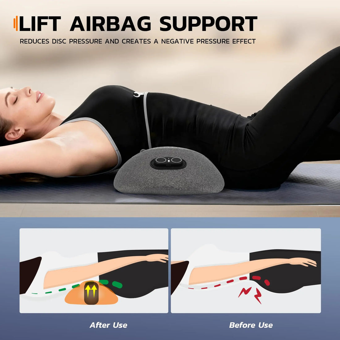 Lumbar Massager with Heat, Vibration and Traction
