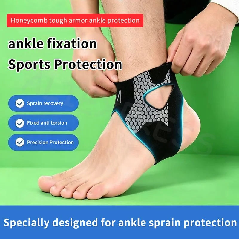 Ankle Brace with Foot Strap and Compression Sleeve