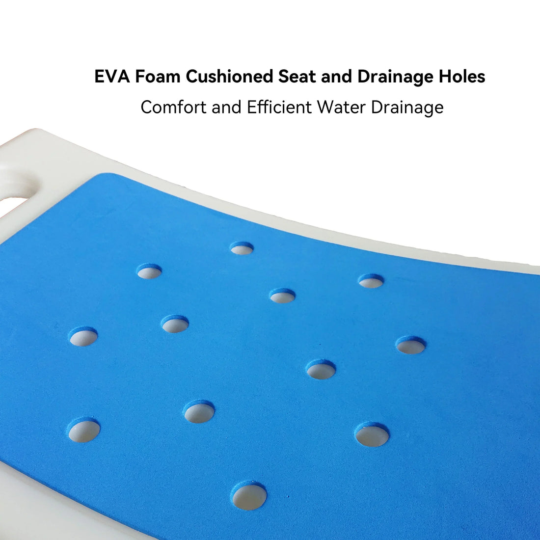 Adjustable-Height Shower Chair with Cushioned Seat