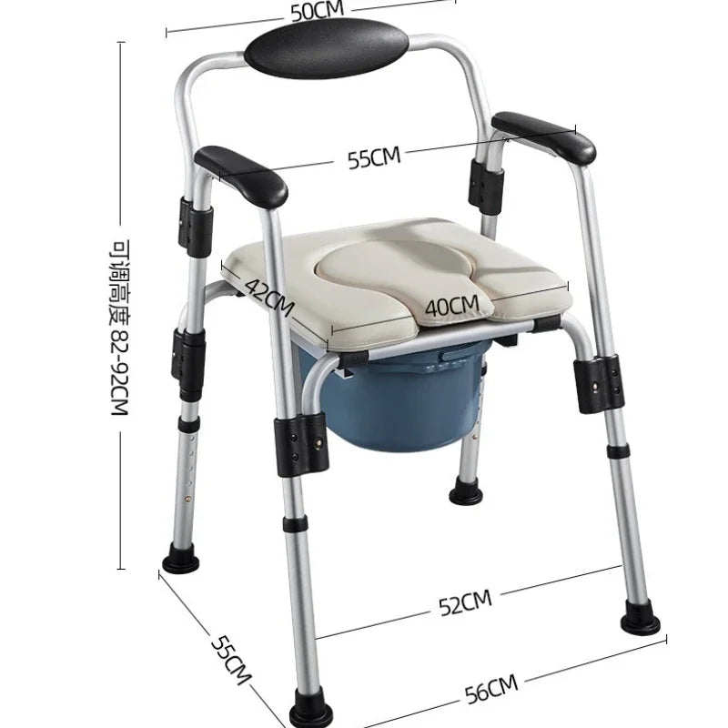 Foldable Adjustable Shower and Toilet Chair