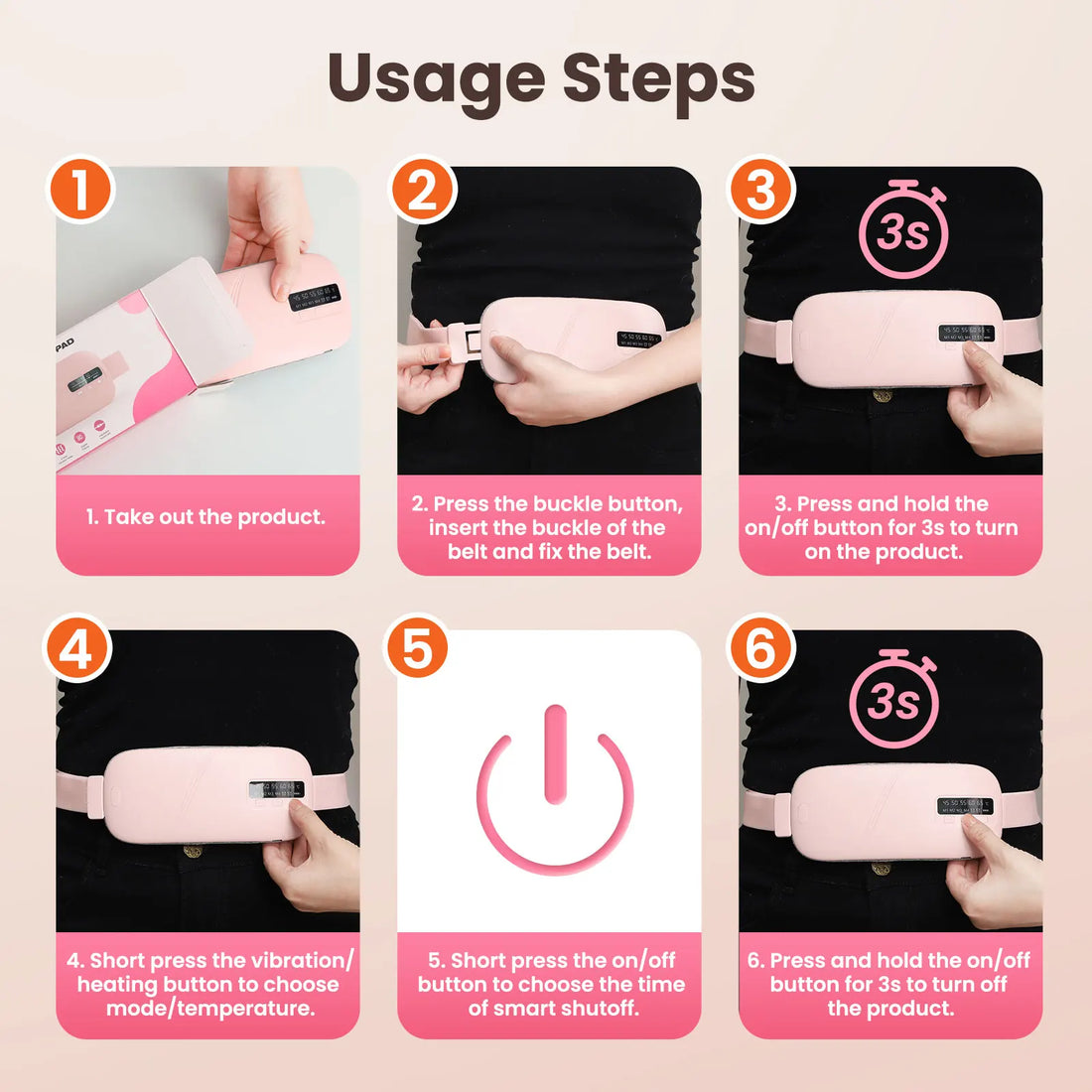 Waist Heating Belt with Vibration Massage