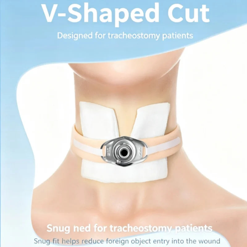 V-Shaped Pre-Cut Tracheostomy Dressing, Sterile Gauze Pads
