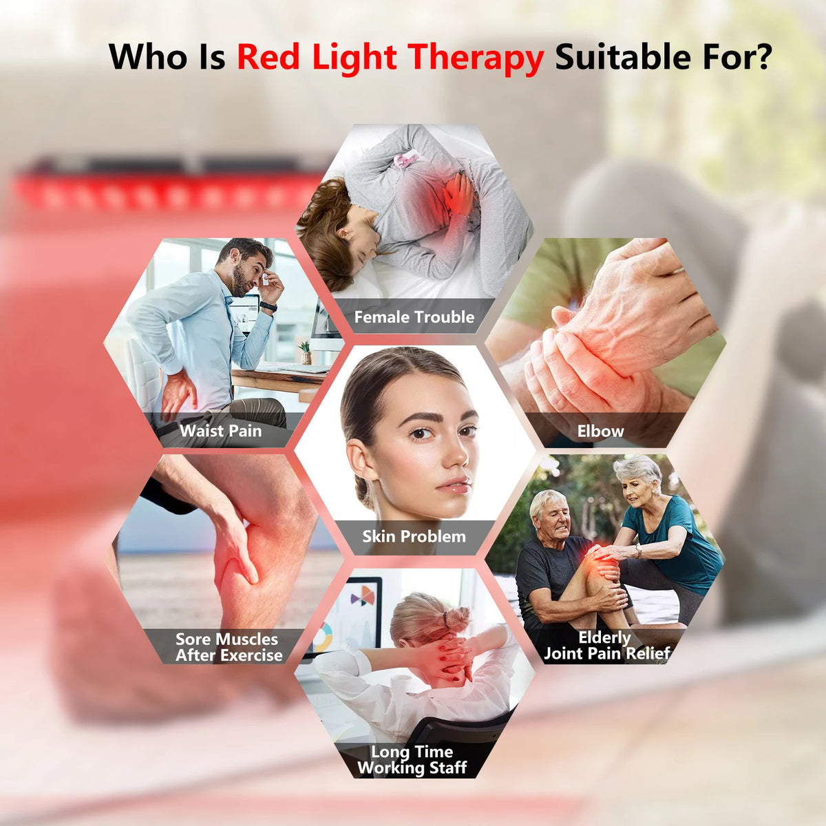 Red Light Therapy Panel with 660nm and 850nm LEDs