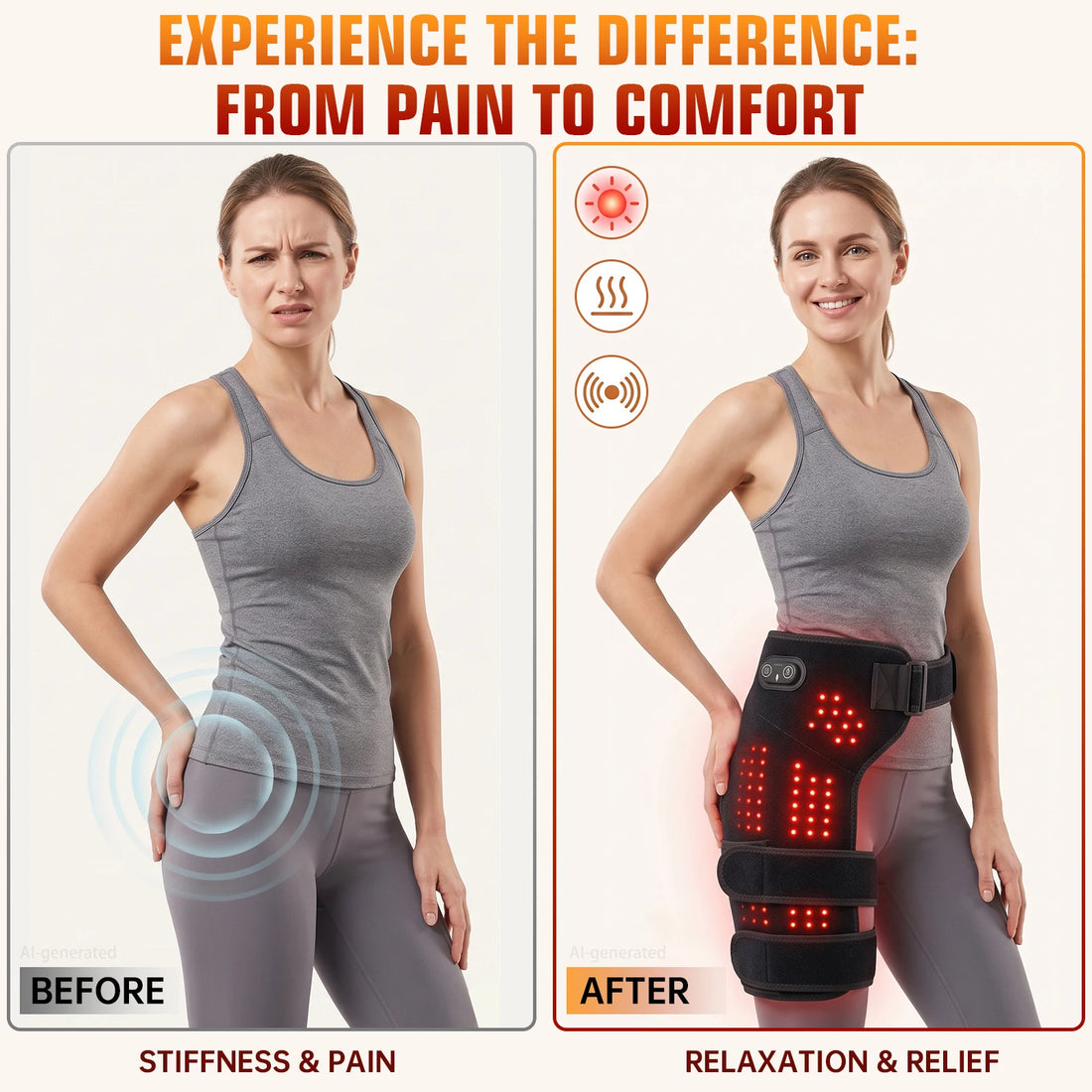 USB-Charging Heated Hip Support Wrap