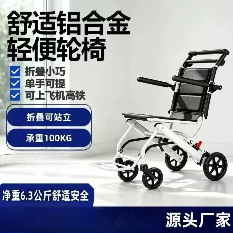 Portable Foldable Aluminum Wheelchair