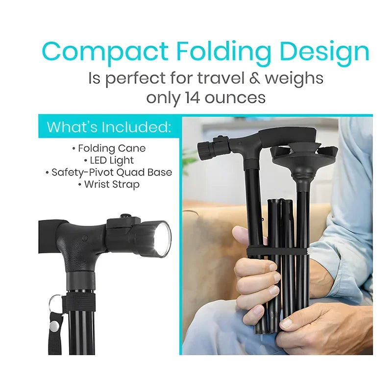 Folding Walking Cane with LED Light