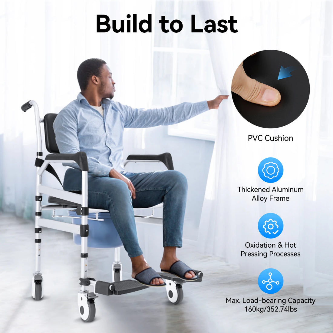 Folding Shower Chair with Wheels