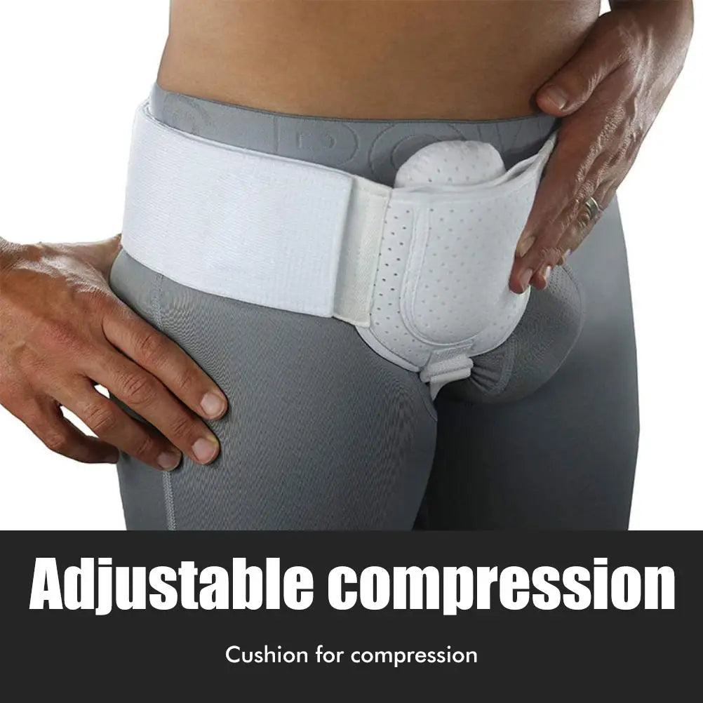 Adjustable Groin Hernia Support Belt with Removable Pads