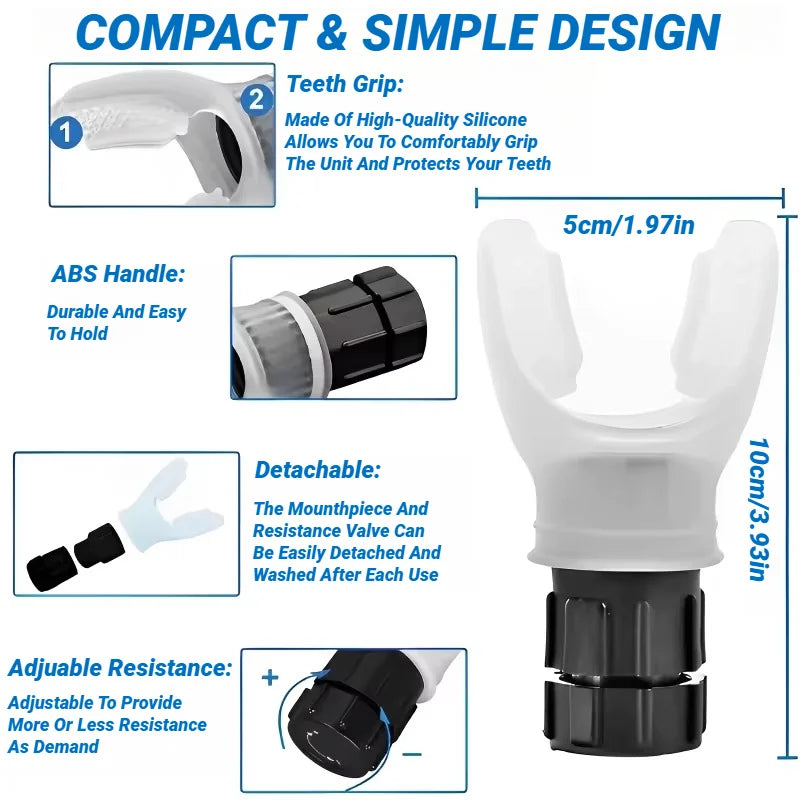 Portable Breathing Exercise Device with Adjustable Resistance