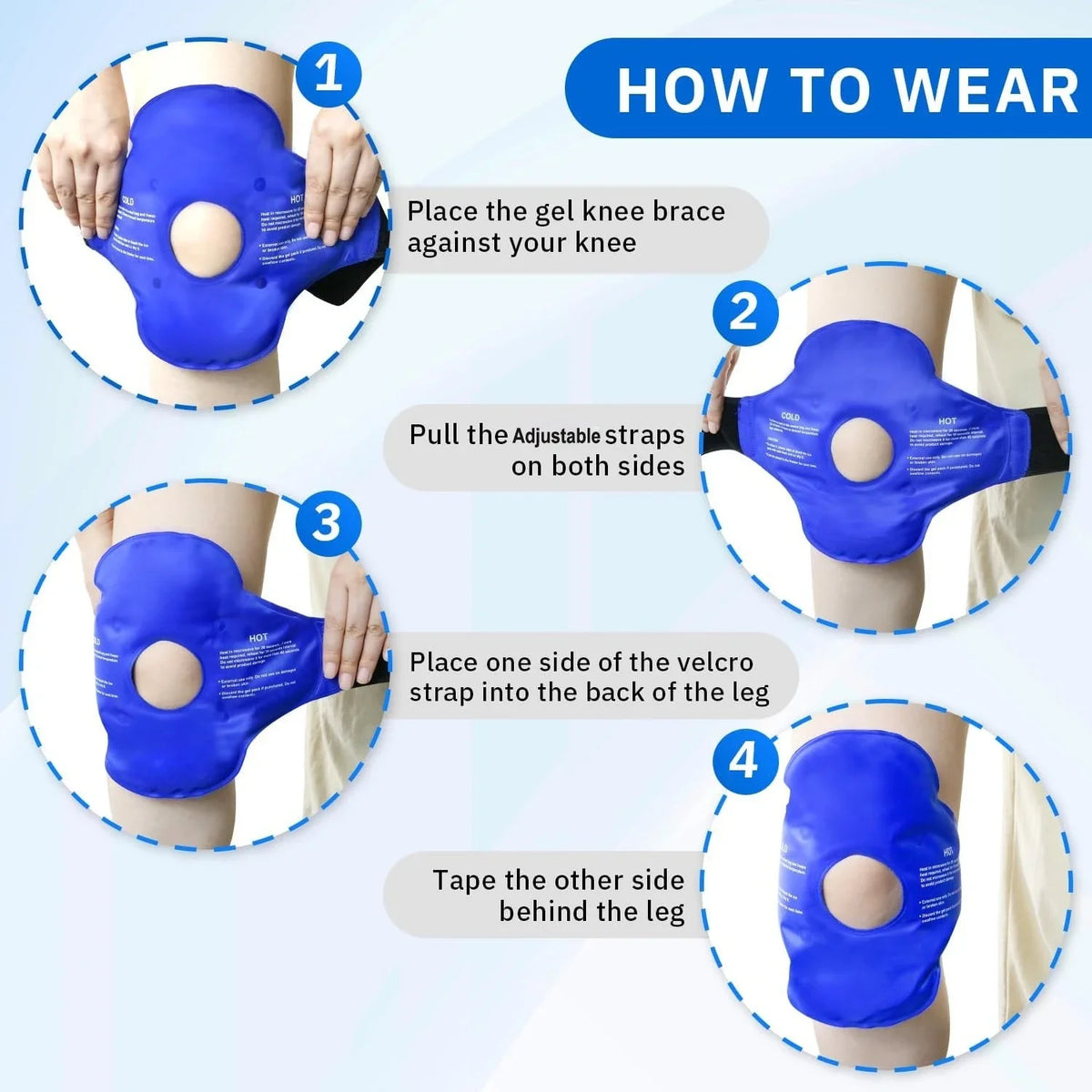 Reusable Gel Ice Knee Wrap for Cold Therapy
