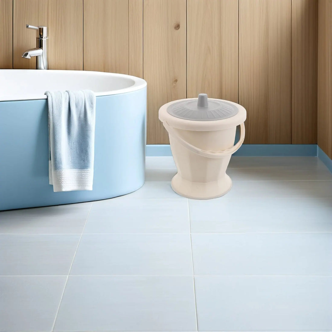 Portable Adult Toilet with Lid and Cleaning Brush