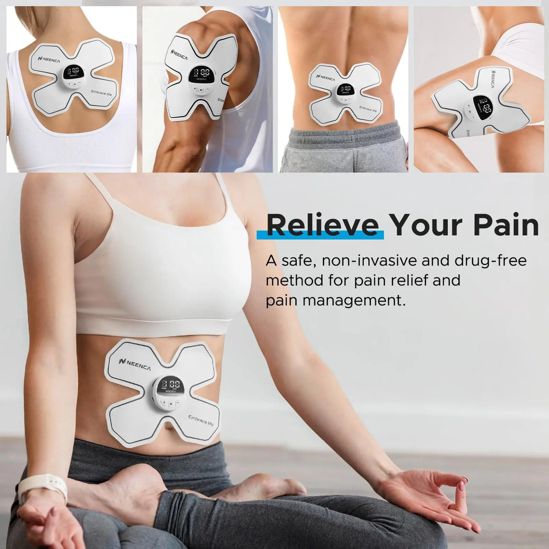 Rechargeable Wireless TENS Unit with 9 Modes