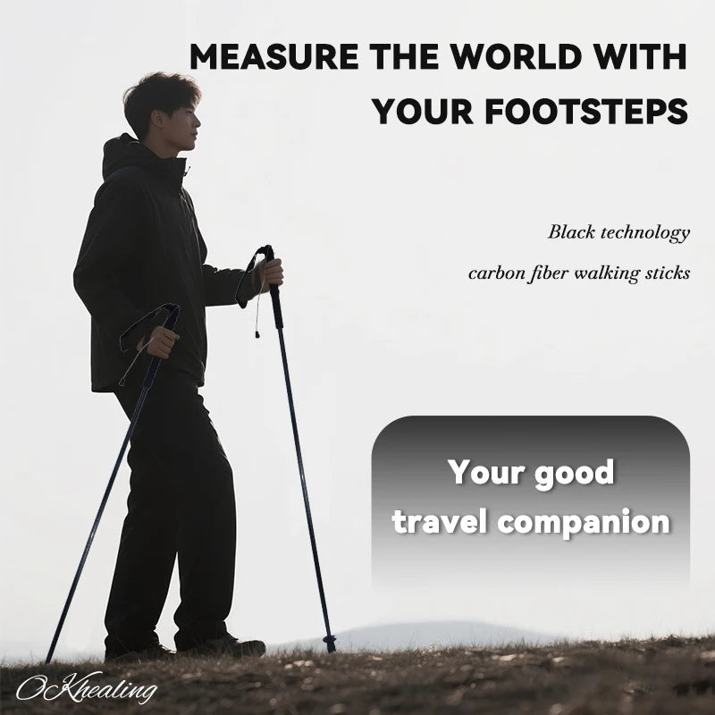 Foldable Five-Section Walking Poles, Pair