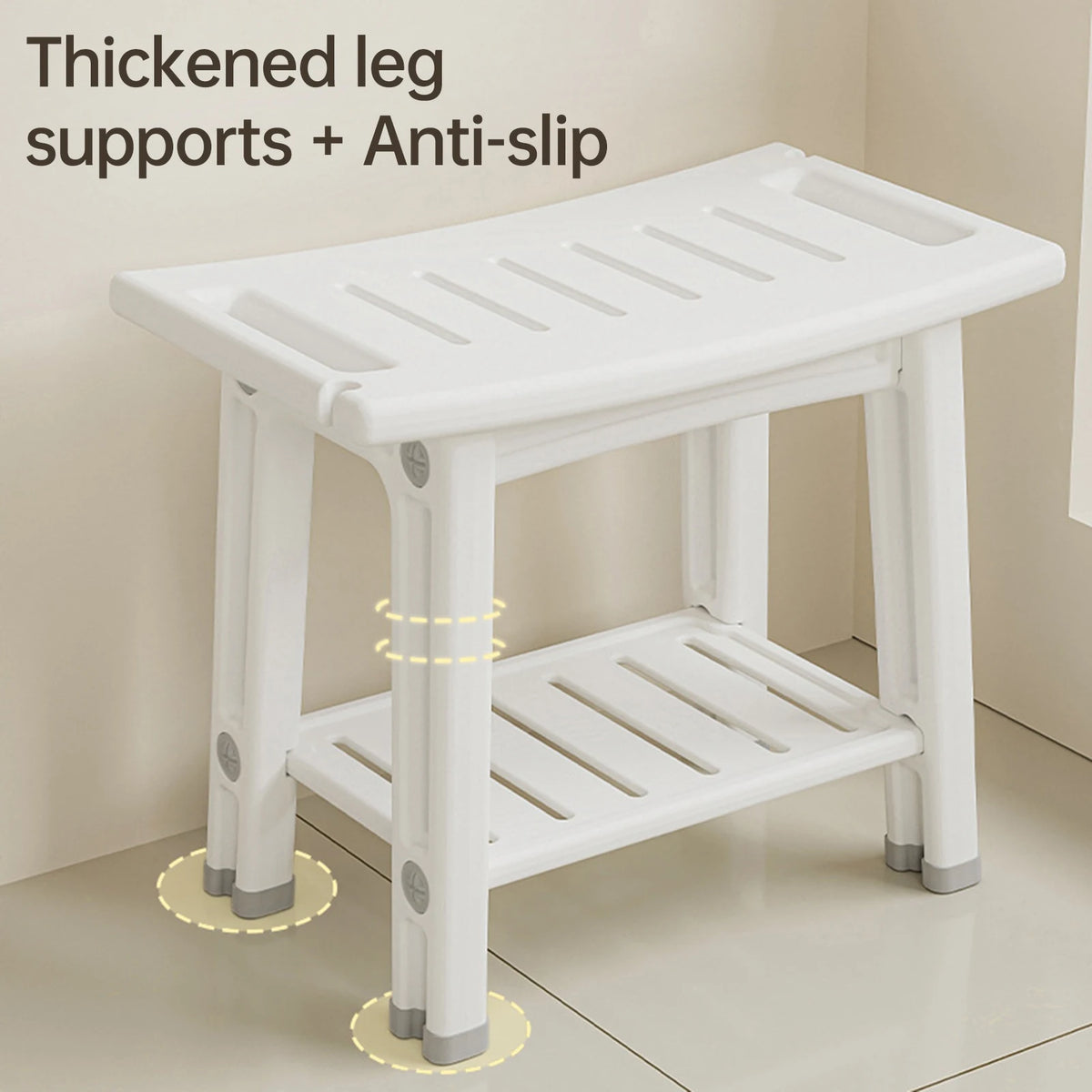 Shower Bench with Two-Tier Storage