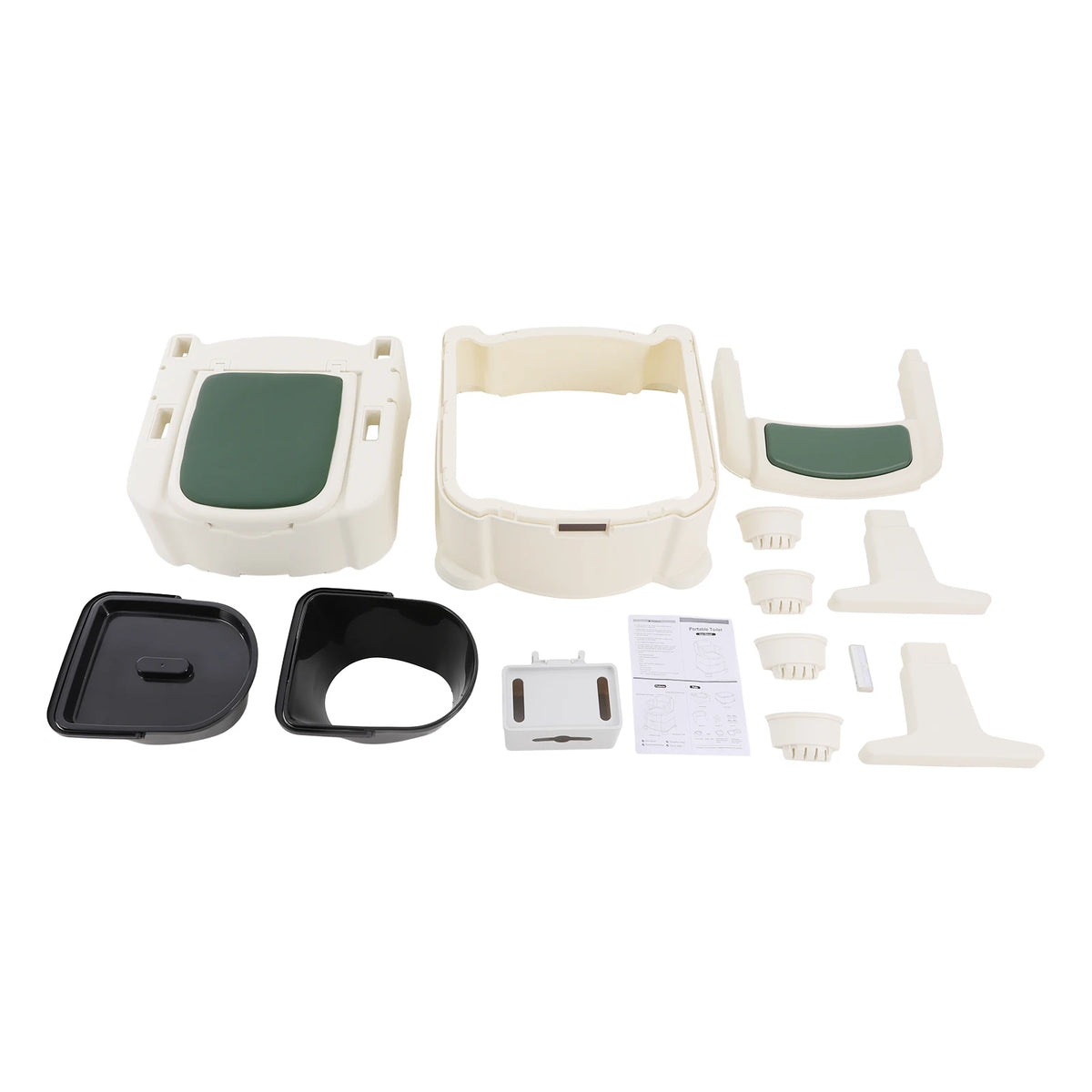 Portable Bedside Commode with Armrests and Backrest
