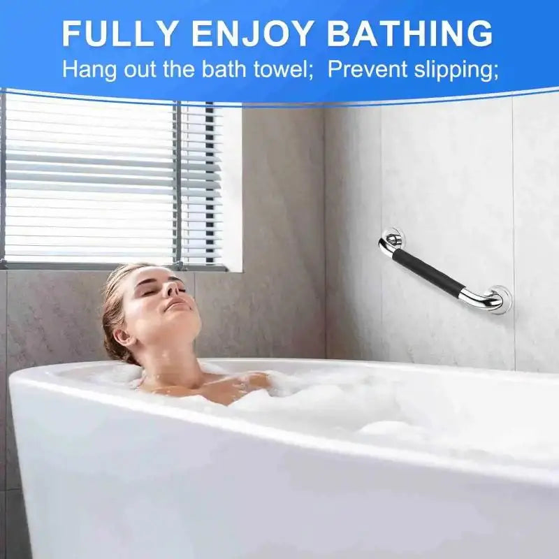 Bathroom Grab Bar with Silicone Anti-Slip Handle