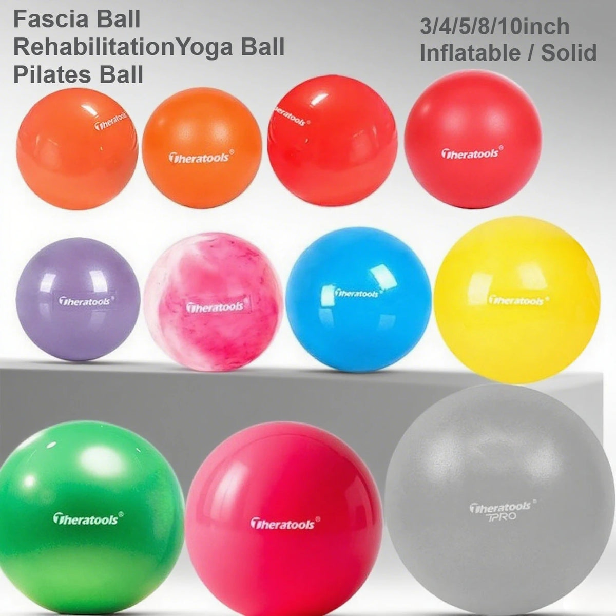 Fascia Ball for Muscle Release, Smooth Pilates Ball in Several Colours
