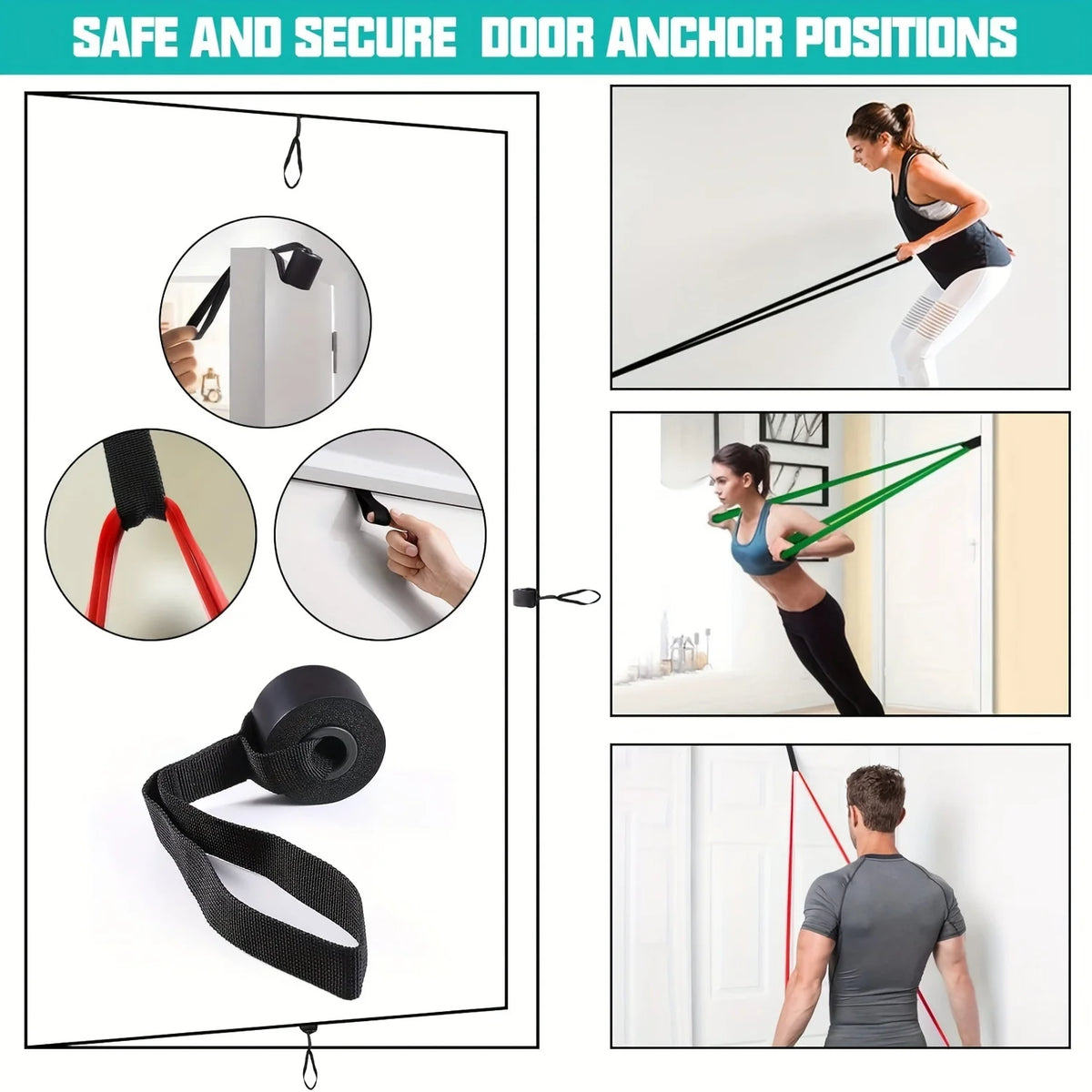 5-Piece Resistance Band Set with Door Anchor