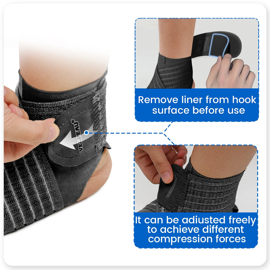 Ankle Compression Sleeve with Adjustable Strap